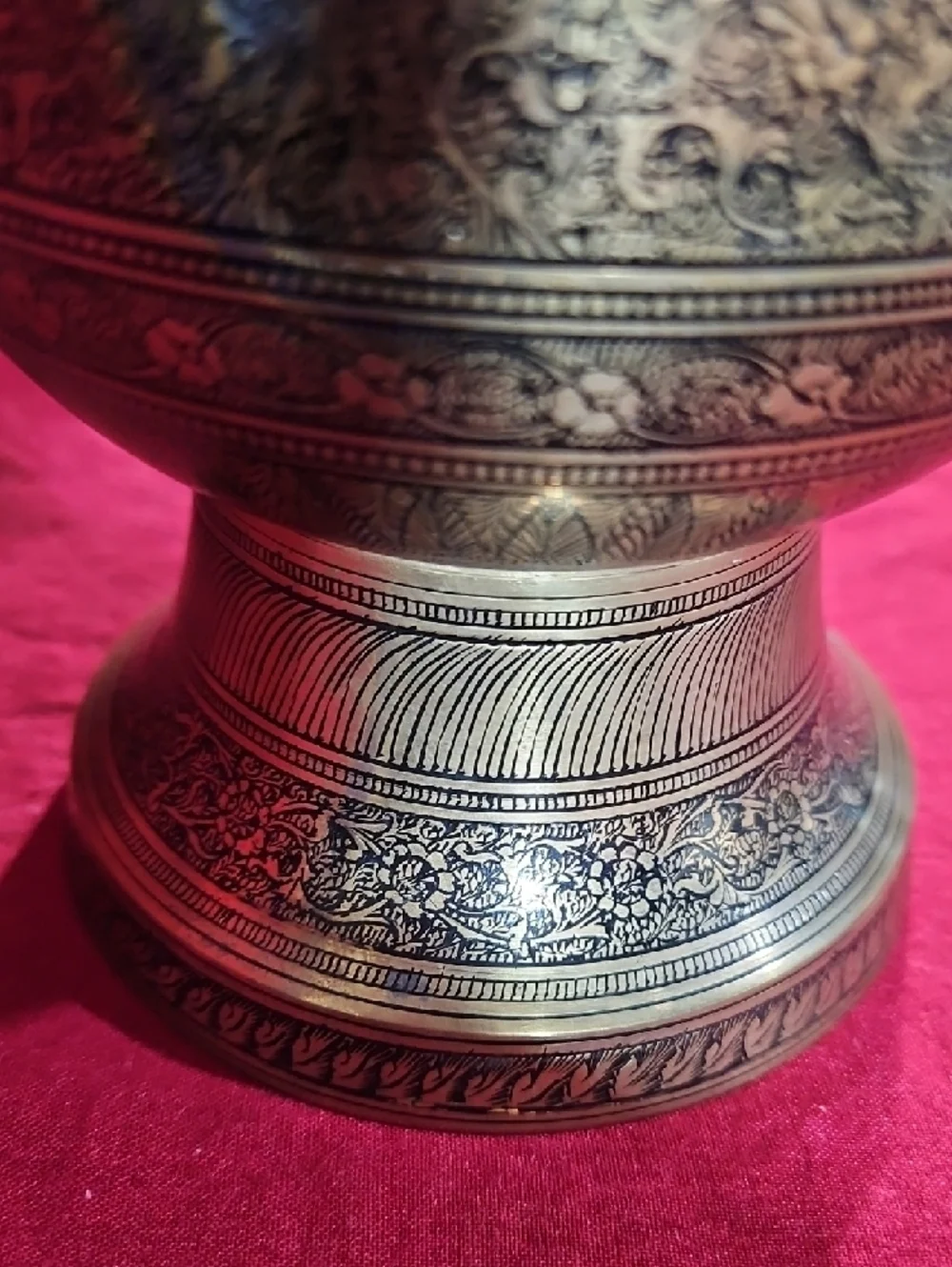 Vintage Brass Peacock Vase Made in India 12